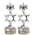 Shabbats kandelaars Davidsterren en de muren van Jeruzalem