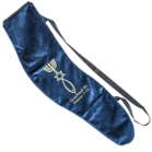 Tas voor een shofar van soepel donkerblauw fluweel met borduursel in goudkleur van het Messiaans Zegel