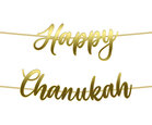 Happy Chanukah - vlaggenlijn, in goudfolie