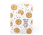 Beterschapskaart, 'your one tough cookie, get well soon' Hebreeuws / Engels, afgewerkt met glitters