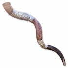 Shofar Large (kosher), prachtige Jemenitische Shofar met verzilverde bewerking naar keuze