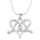 Davidster / Hart hangertje, zilveren hangertje met een dubbele betekenis aan een bijpassende zilveren ketting uit de Rafael Jew