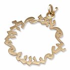 Hebreeuws hangertje 14K goud, met de tekst:&#039;Ani ledodi wedodi li&#039; (Ik ben van mijn Geliefde en mijn Geliefde is v
