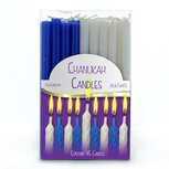 Chanukah / Chanoeka kaarsen (kosher) witte en blauwe kaarsjes, 45 stuks in een doosje