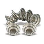 Cupjes van nikkel voor kaarsen in diverse maten en waxinelichtjes