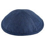 Keppeltje / Kippah van mooie blauwe stof. Doorsnee 19 cm (normale tot gemiddelde maat)