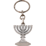Sleutelhanger verzilverde Menorah met de tekst Jerusalem
