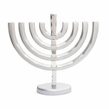 Prachtige Aluminium Chanukah Menorah (Chanoekia) van Yair Emanuel in zilverkleur