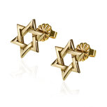 Davidster oorbelletjes, 14K gouden oorstekers met Davidster uit de Rafael Jewelry collectie