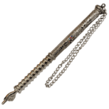 Jadje, mooi Jadje van verzilverd metaal met reli&euml;fmotief van de Oude Stad Jeruzalem en de stenen van de Priesterlijke Bo