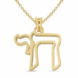 Chai (Leven) hangertje, bijzonder opengewerkt glanzend 14K gouden Chai hangertje uit de Rafael Jewelry collectie