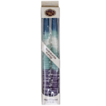 Shabbats kaarsen paars / blauwgroen / gebroken wit