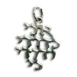 Zilveren hangertje met de Hebreeuwse tekst uit Hooglied 6:3 Ik ben van mijn Geliefde en mijn Geliefde is van mij.