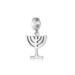 Menorah bedeltje, zilver