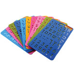 Plastic sjabloon voor het schrijven van Hebreeuwse letters met klinkertekens.
