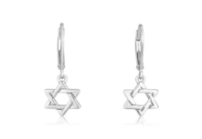 Oorbellen, oorhangertjes de Davidster van de Israelische ontwerpster Marina