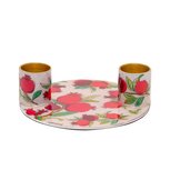 Dubbele Shabbatskandelaar met handgeschilderde granaatappels van Yair Emanuel