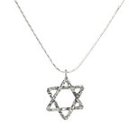 Davidster hangertje, Prachtig handgemaakt zilveren hangertje, inclusief zilveren ketting uit het atelier van Ruth Doron