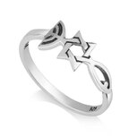 Zilveren Ring van Marina uit Israel, 1,5 mm breed met het Messiaans Zegel