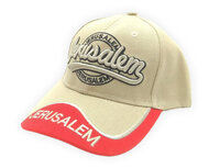 Israel Petje / Baseball Cap beige met de tekst Jerusalem