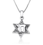 Davidster met Chai (Leven) hangertje zilver van Marina bijpassend bij de bedelarmband van dezelfde ontwerpster