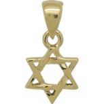 Davidster hangertje van zilver verguld met geelgoud, klein gevlochten ontwerp
