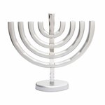 Prachtige Aluminium Chanukah Menorah (Chanoekia) van Yair Emanuel in zilverkleur