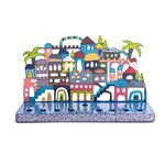 Chanukah Menorah (Chanoekia) van Yair Emanuel met vrolijke afbeeldingen van de oude stad Jeruzalem