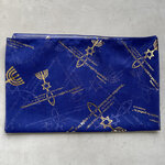 Sjaal uit Israel van koningsblauwe voile bedrukt met Bijbels thema: Messiaans Zegel en Romeinen 11:19