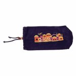 Shofar tas van Yair Emanuel in donkerblauw fluweel met borduursel
