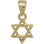 Davidster hangertje van zilver verguld met geelgoud, klein gevlochten ontwerp