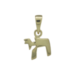 Chai hangertje, klein zilver met glanzend geelgoud verguld Chai (leven) hangertje