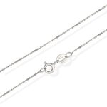 Collier / Ketting, Zilveren basis ketting met Venetiaanse schakeltjes van 1 mm leverbaar in verschillende lengtes