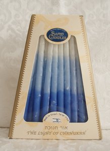 Chanoeka kaarsen (Kosher) blauw/wit
