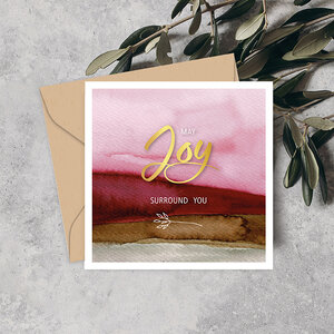 Kaart 'May Joy surround you' met goudfolie