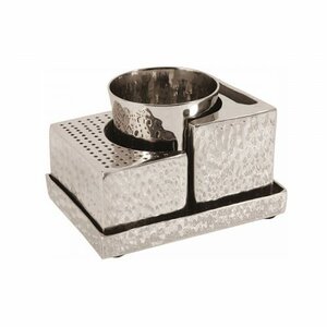 Havdalah Set, zilver gehamerd en uit elkaar te schuiven uit het atelier van Yair Emanuel