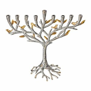 Chanukah Menorah van Yair Emanuel een prachtige handgemaakte 'Levensboom' Chanoekia