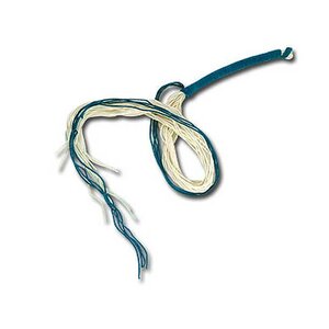 Tzitzit setje: Witte en Blauwe (Techelet) draden om zelf Tzitzit (=gedenkkwastjes) te maken met de voorgeschreven Blauwe (Techelet)draad