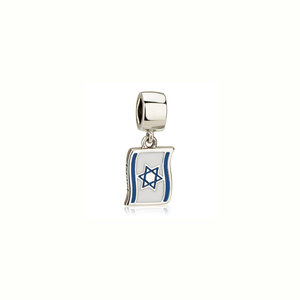Hangend Israelvlag Bedeltje van zilver 