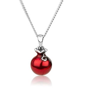 Hangertje Granaatappel zilver met rood emaille van Marina