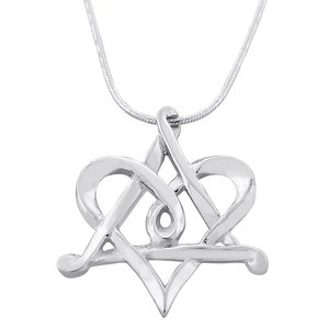 Davidster / Hart hangertje, zilveren hangertje met een dubbele betekenis aan een bijpassende zilveren ketting uit de Rafael Jewelry Collectie