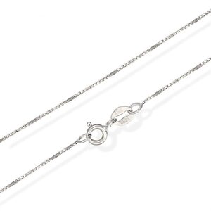 Collier / Ketting zilver met Venetiaanse schakeltjes van 1 mm leverbaar in verschillende lengtes
