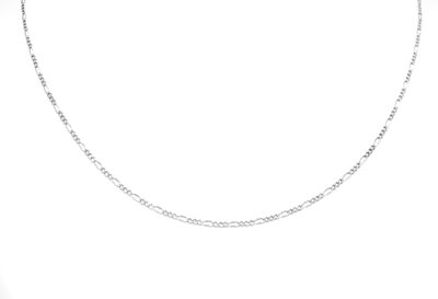 Collier / Ketting zilver met Figaro schakeltjes van 2,3 mm leverbaar in verschillende lengtes
