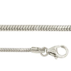 Ketting voor heren / mannen zilver slangketting / slangenketting van 3 mm breed leverbaar in verschillende lengtes