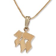 Chai (Leven) hangertje, bijzonder 14K gouden Chai glanzend hangertje uit de Rafael Jewelry collectie