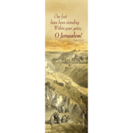 Boekenlegger 'David Roberts' van duurzaam PVC met Psalm 122:2 in het Engels en een print van Roberts' werk