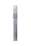 Mezuzah van Yair Emanuel van gehamerd roestvrij staal in zilverkleur met de letter Sjin die staat Shaddai (Almachtige)