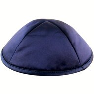 Keppel / Kippah diep marineblauw satijn van stevige kwaliteit 