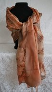 Handgemaakte bruine puur zijden sjaal uit Israel