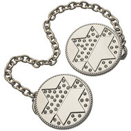Tallit clip / Talliet clip in de vorm van cirkel met daarin een Davidster verwerkt met mooie ingezette steentjes.
